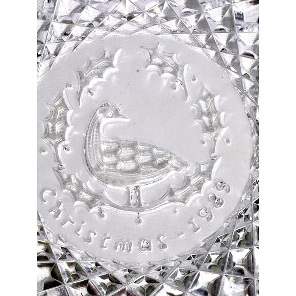 Waterford Crystal Twelve Days of Christmas 1989 "Geese-a-Laying" Plate Ireland - Picture 2 of 4